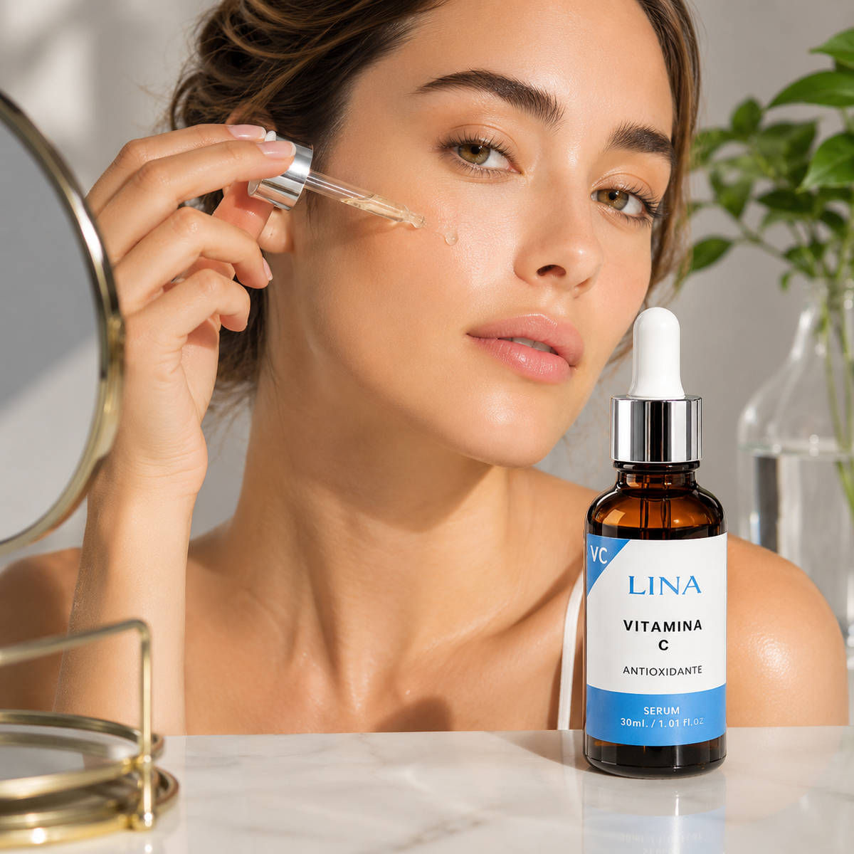 LINA Serum Vitamina C Antioxidante para Piel Luminosa y Radiante Fórmula Ligera y Rápida Absorción Cuidado Facial Diario