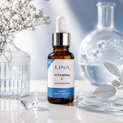 LINA Serum Vitamina C Antioxidante para Piel Luminosa y Radiante Fórmula Ligera y Rápida Absorción Cuidado Facial Diario