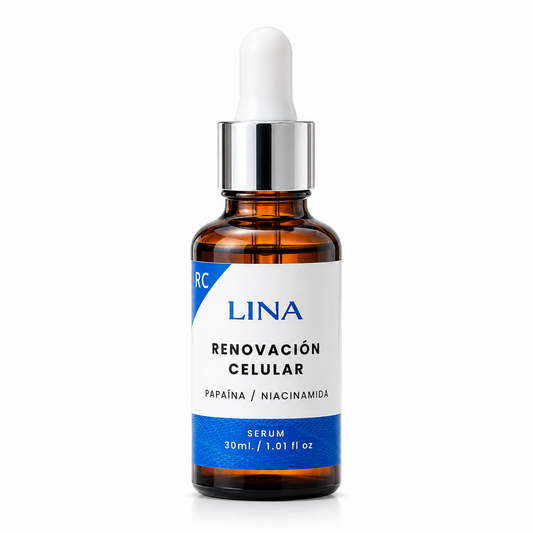 LINA Serum Renovación Celular con Papaína y Niacinamida para Piel Luminosa y Radiante 30ml