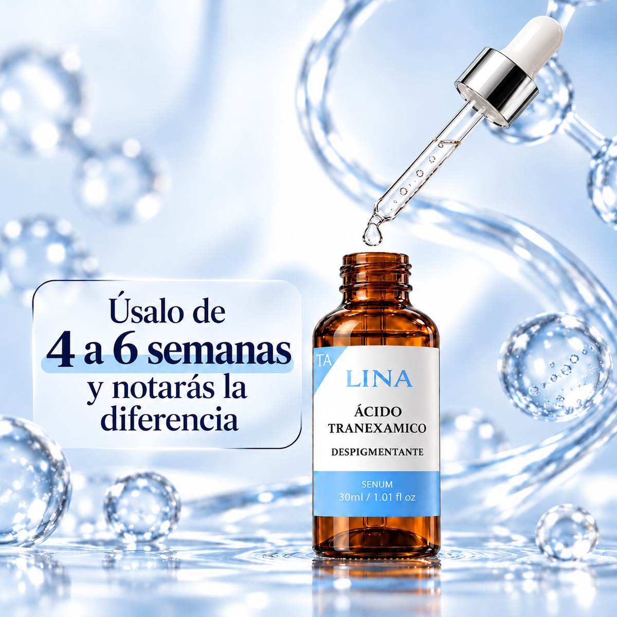 LINA Serum Ácido Tranexámico Despigmentante para Piel Luminosa y Hidratada 30ml Cuidado Facial Diario