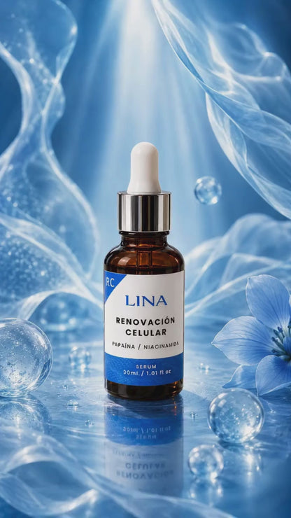 LINA Serum Renovación Celular con Papaína y Niacinamida para Piel Luminosa y Radiante 30ml